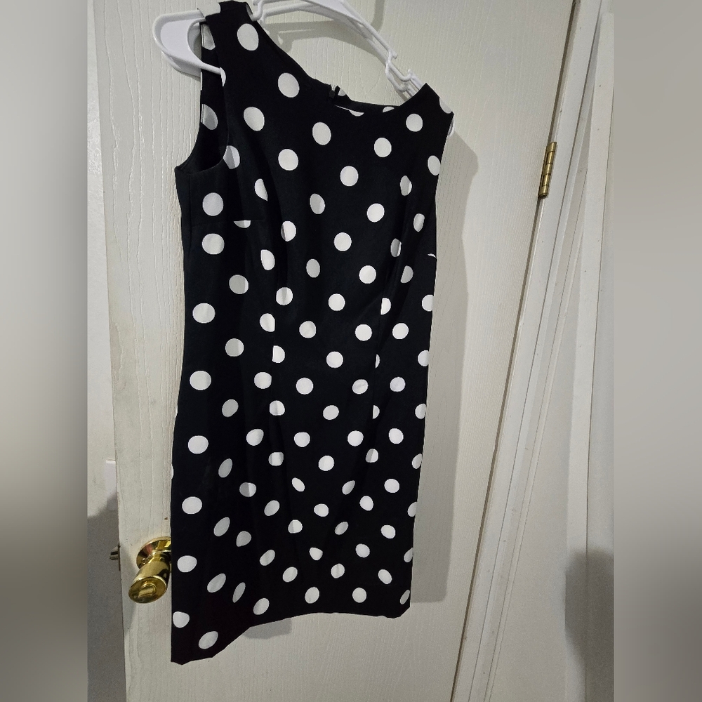 Alyx Dress Black and White Polka Dot Dress Partial Zip On Back.